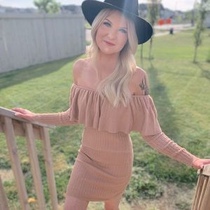 Off the shoulder sweater dress